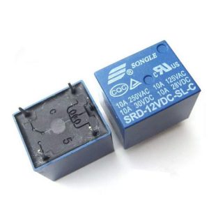 SRD-12VDC-SL-C SONGLE RELAIS 12VDC 1RT 10A 250VAC 5 PATTES