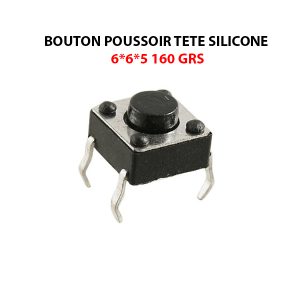BOUTON POUSSOIR TETE SILICONE 6*6*5 160 GRS
