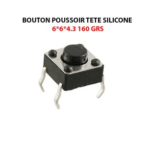 BOUTON POUSSOIR TETE SILICONE 6*6*4.3 160 GRS
