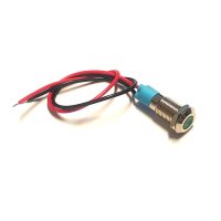 VOYANT LED VERTE CHROME TETE PLATE +FIL 12V